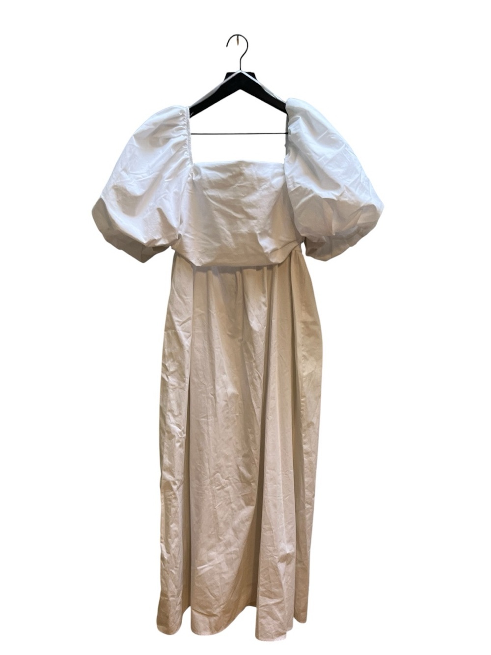 Zara White Square-Neck Puff Sleeve Maxi Dress -size large - Picture 4 of 15